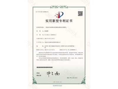 實(shí)用新型專(zhuān)利證書(shū)